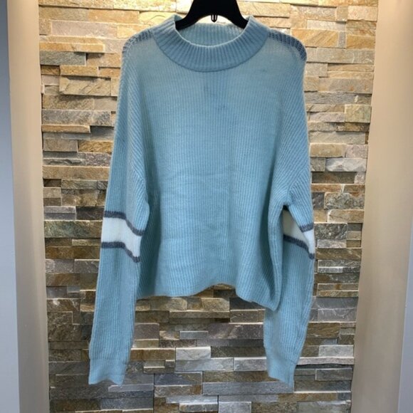 John + Jenn Varsity Stripe Mock Neck Sweater - Picture 3 of 6